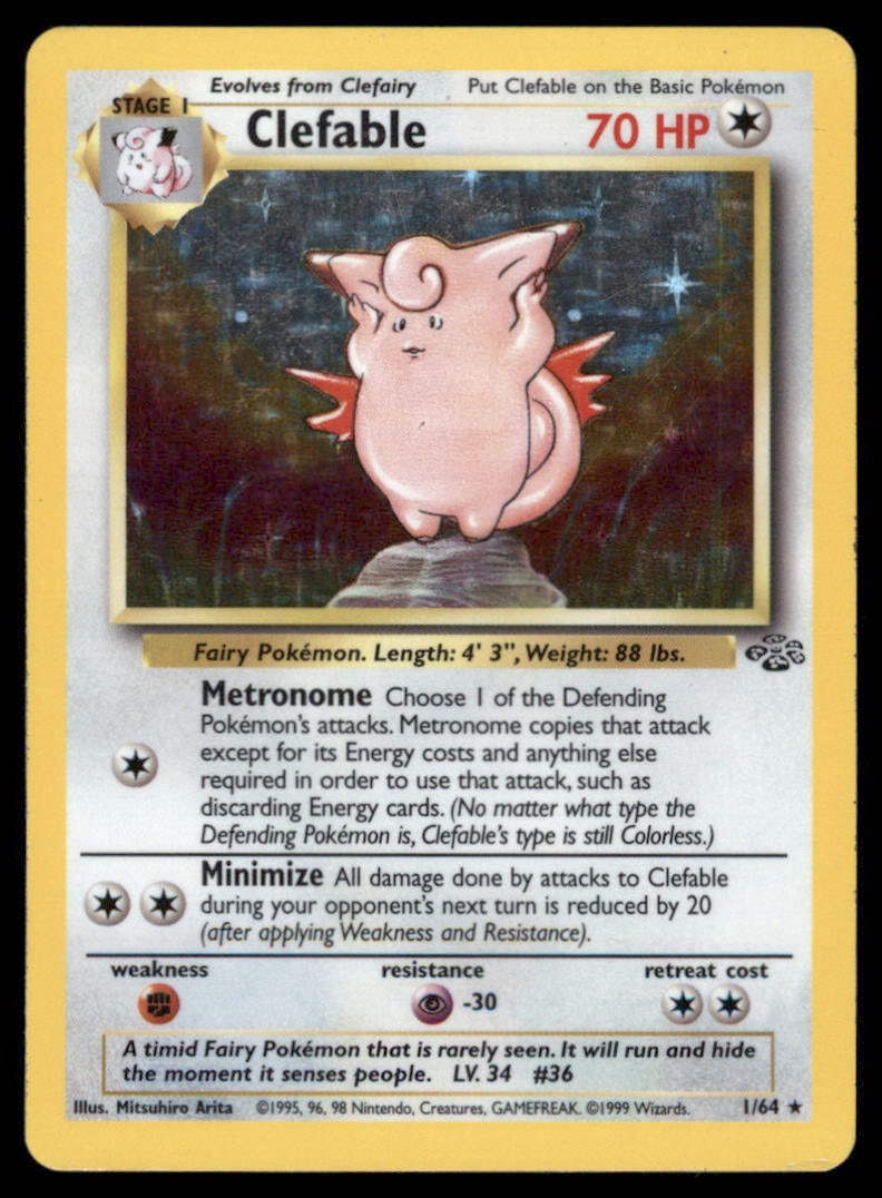 Clefable (1) Jungle #01/64 Holo Pokemon Card (1 of 2)