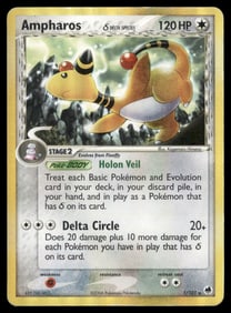 Ampharos (Delta Species) Dragon Frontiers #1/101 Holo Pokemon Card