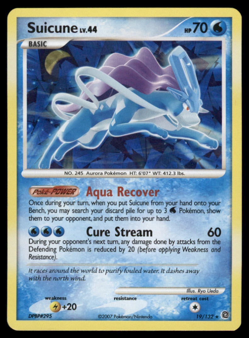 Suicune Secret Wonders #19/132 Holo Pokemon Card: Moderate / Heavy Play