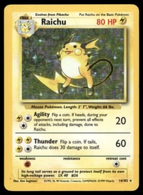 Raichu Base Set #014/102 Holo Pokemon Card