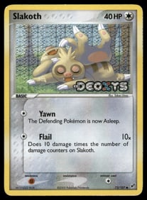 Slakoth Stamped Deoxys #73/107 Holo Pokemon Card
