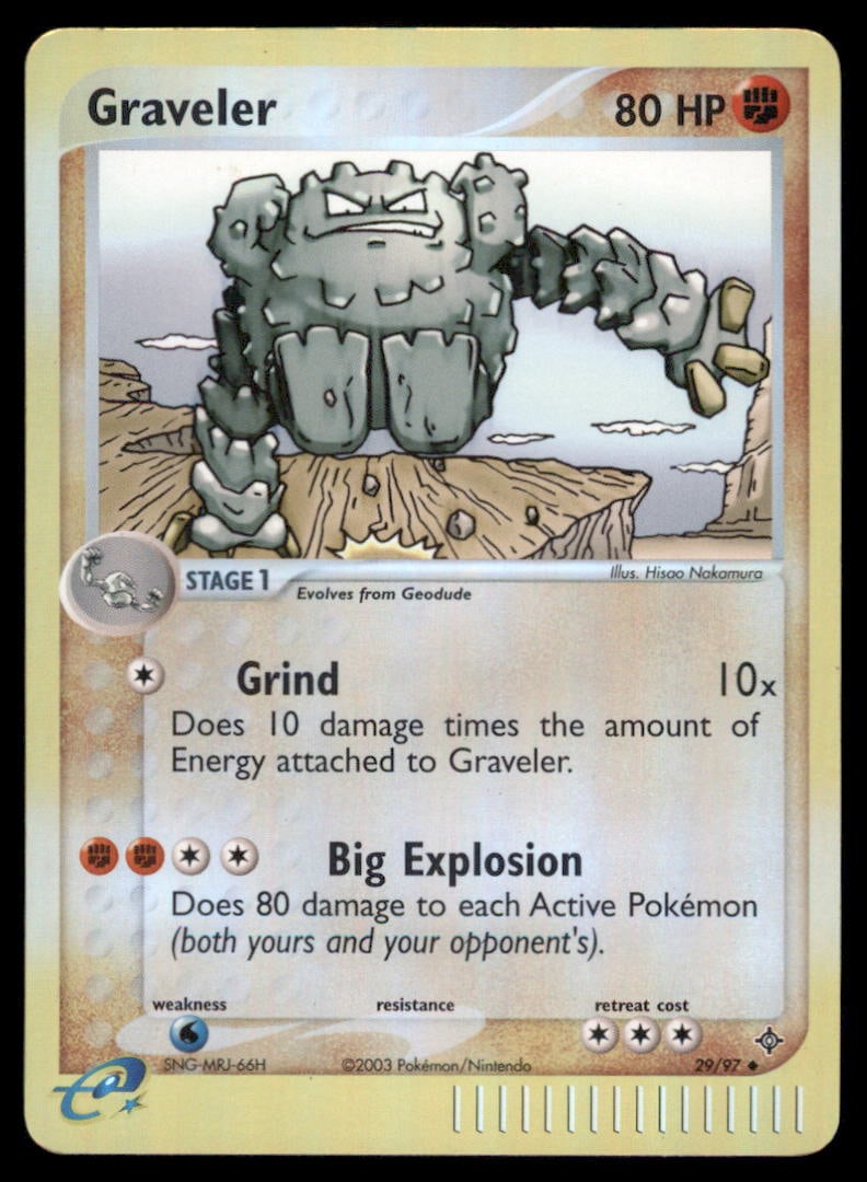 Graveler Dragon #29/97 Holo Pokemon Card: Moderate / Heavy Play