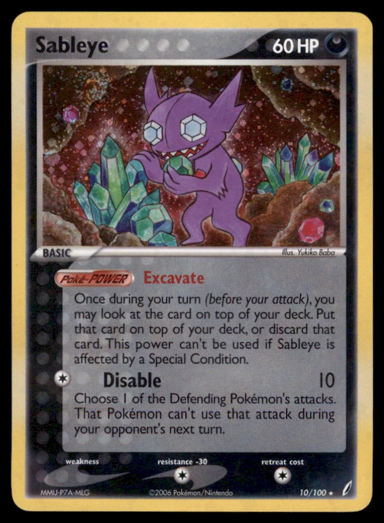 Sableye Crystal Guardians #10/100 Holo Pokemon Card: Moderate / Heavy Play