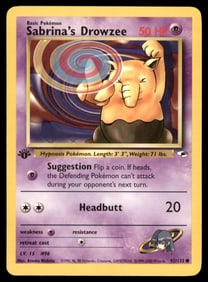 Sabrina's Drowzee 1st Ed. Gym Challenge/Heroes Pokemon Card