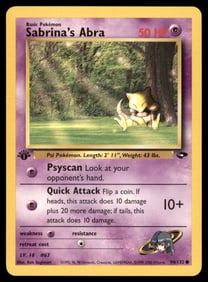Sabrina's Abra 1st Ed. Gym Challenge/Heroes Pokemon Card