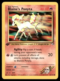 Blaine's Ponyta 1st Ed. Gym Challenge/Heroes Pokemon Card