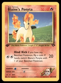 Blaine's Ponyta 1st Ed. Gym Challenge/Heroes Pokemon Card