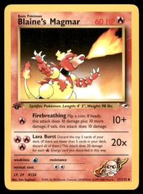 Blaine's Magmar 1st Ed. Gym Challenge/Heroes Pokemon Card