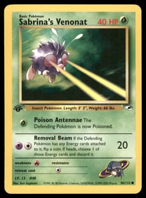 Erika's Venonat 1st Ed. Gym Challenge/Heroes Pokemon Card