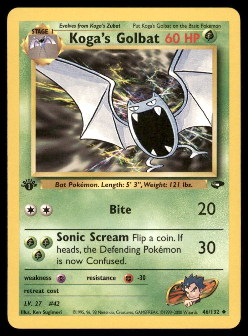 Koga's Golbat 1st Ed. Gym Challenge/Heroes Pokemon Card: We offer combined shipping on multiple items. Buyers may also arrange their own shipping. LiveShipping is a separate and independent option for shipping that is NOT a part of the auction house or thei