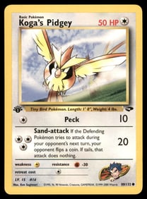 Koga's Pidgey 1st Ed. Gym Challenge/Heroes Pokemon Card