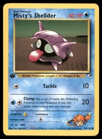 Misty's Shellder 1st Ed. Gym Challenge/Heroes Pokemon Card