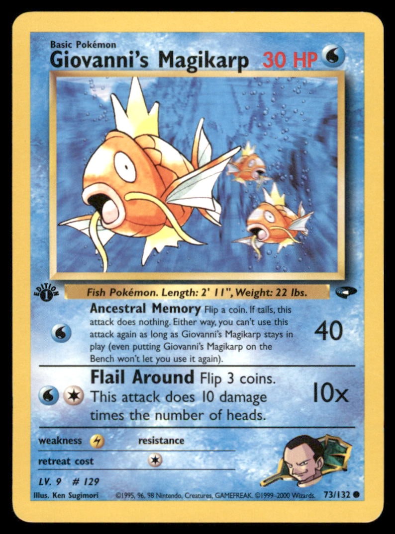 Giovanni's Magikarp 1st Ed. Gym Challenge/Heroes Pokemon Card: We offer combined shipping on multiple items. Buyers may also arrange their own shipping. LiveShipping is a separate and independent option for shipping that is NOT a part of the auction house or thei