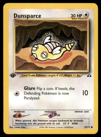 Dunsparce 1st Ed. Neo Pokemon Card