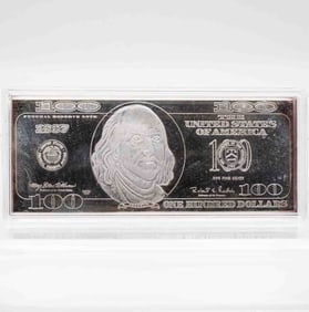 1997 One Hundred Dollar Bill 4oz Silver Bar