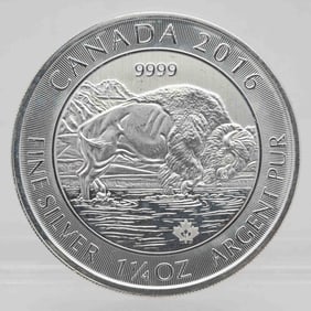 2016 Canada Bison 1.25oz Silver Coin