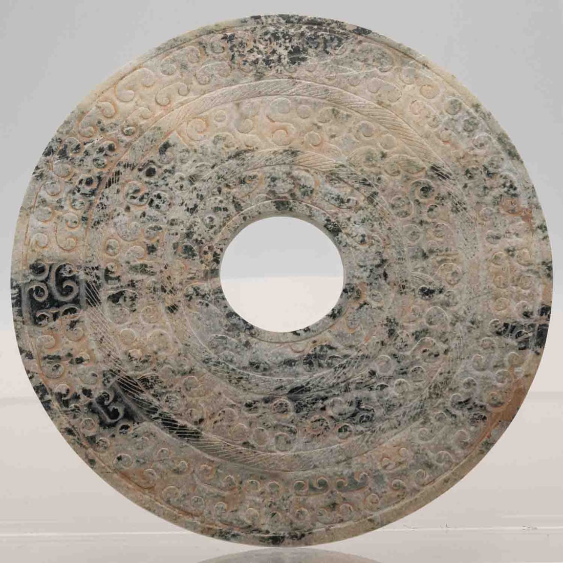 Old Chinese Carved Jade Cloud Bi (1 of 3)