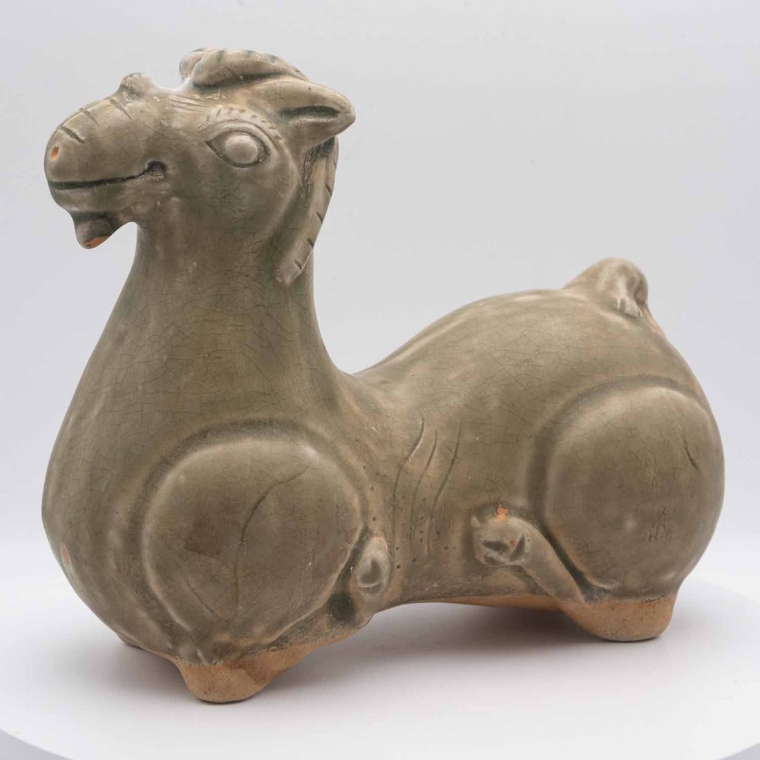 Old Chinese Celadon Glazed Ceramic Goat Sculpture (1 of 7)