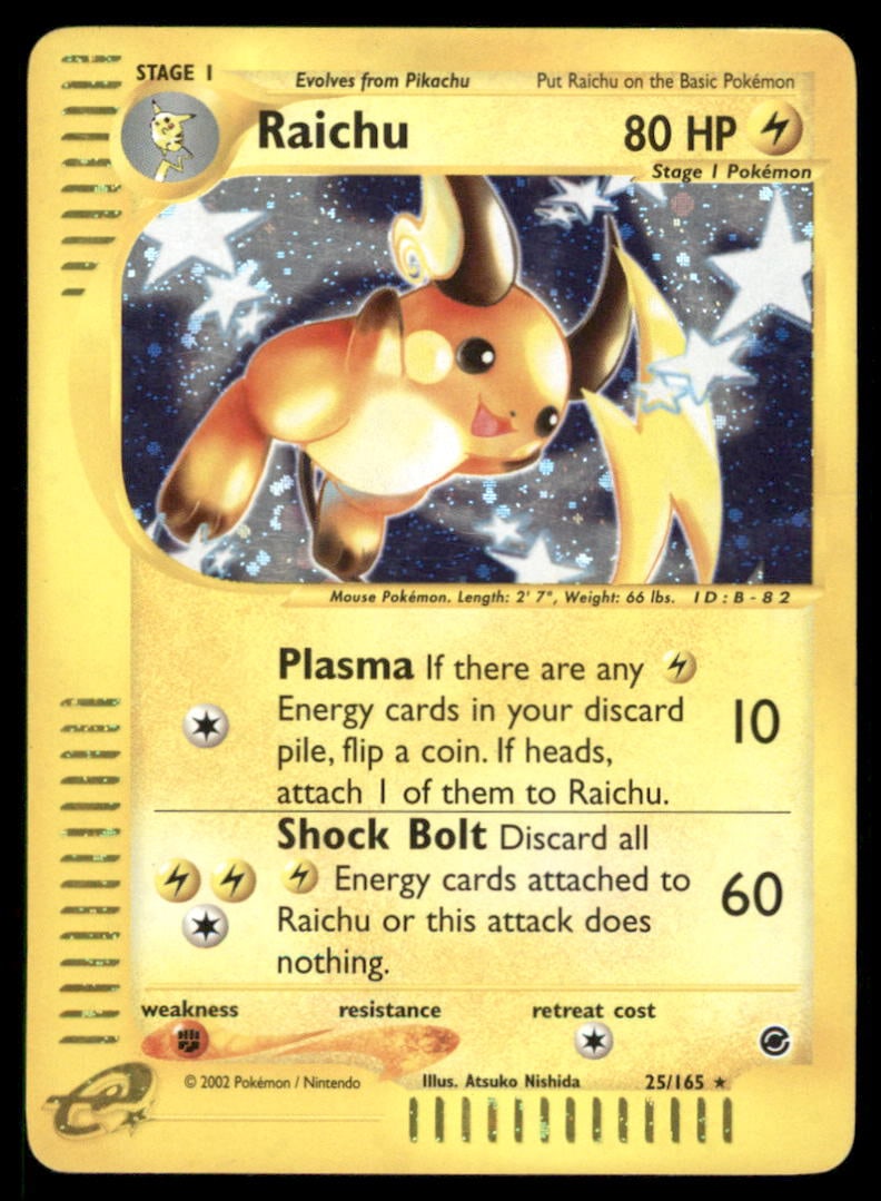 Raichu (25) Expedition #025/165 Holo Pokemon Card: We offer combined shipping on multiple items. Buyers may also arrange their own shipping. LiveShipping is a separate and independent option for shipping that is NOT a part of the auction house or thei