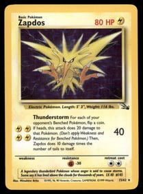 Zapdos (15) Fossil #15/62 Holo Pokemon Card