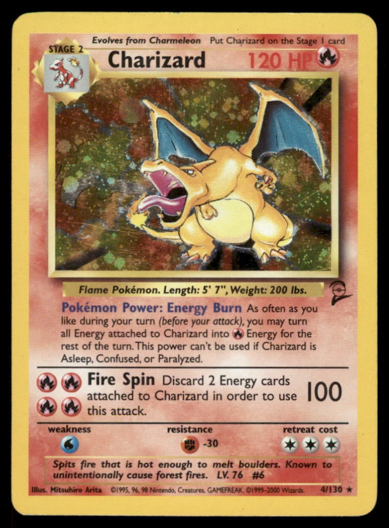 Charizard Base Set 2 #004/130 Holo Pokemon Card (1 of 2)