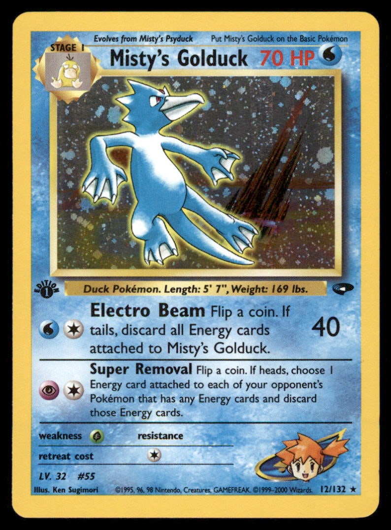 Misty's Golduck 1st ED. Gym Challenge #012/132 Holo Pokemon Card: We offer combined shipping on multiple items. Buyers may also arrange their own shipping. LiveShipping is a separate and independent option for shipping that is NOT a part of the auction house or thei