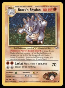 Brock's Rhydon Gym Heroes #002/132 Holo Pokemon Card