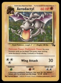 Aerodactyl (1) Fossil #01/62 Holo Pokemon Card