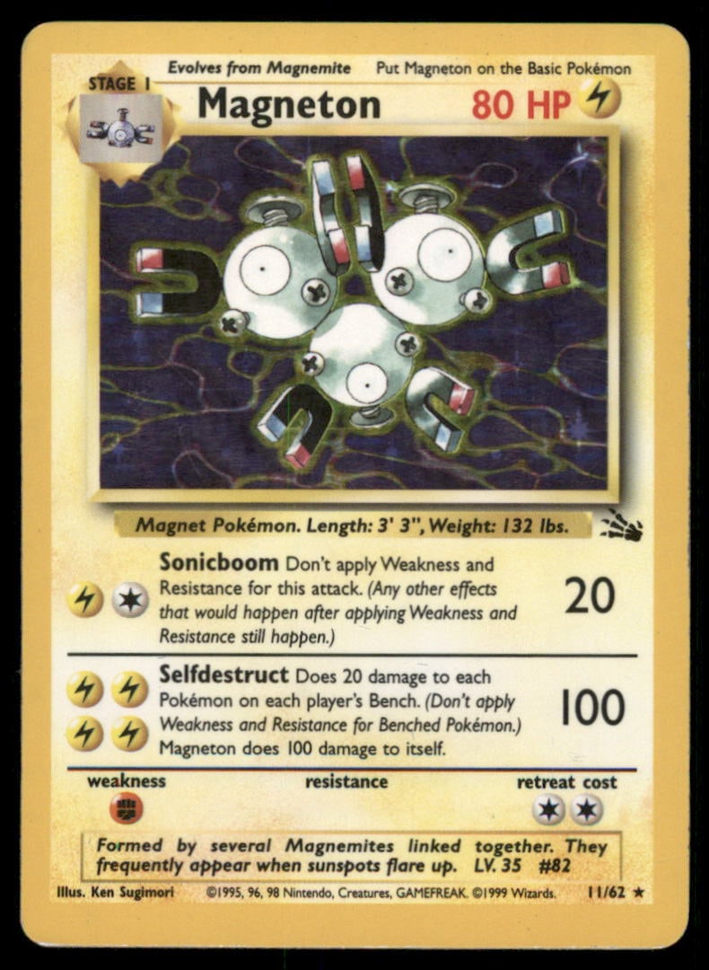 Magneton (11) Fossil #11/62 Holo Pokemon Card: We offer combined shipping on multiple items. Buyers may also arrange their own shipping. LiveShipping is a separate and independent option for shipping that is NOT a part of the auction house or thei