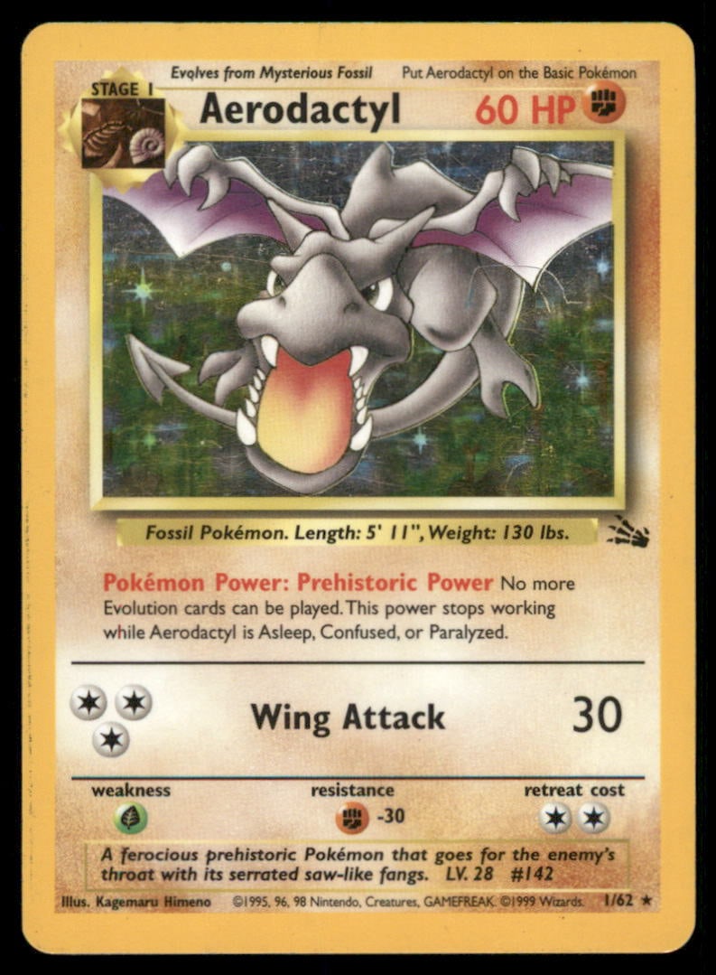 Aerodactyl (1) Fossil #01/62 Holo Pokemon Card: We offer combined shipping on multiple items. Buyers may also arrange their own shipping. LiveShipping is a separate and independent option for shipping that is NOT a part of the auction house or thei