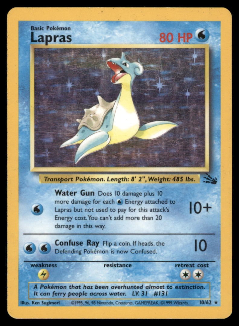 Lapras (25) Fossil #25/62 Holo Pokemon Card: We offer combined shipping on multiple items. Buyers may also arrange their own shipping. LiveShipping is a separate and independent option for shipping that is NOT a part of the auction house or thei
