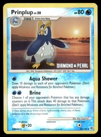 Prinplup Stamped Diamond and Pearl #58/130 Holo Pokemon Card