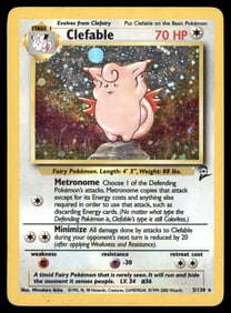 Clefable Base Set 2 #005/130 Holo Pokemon Card