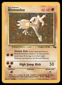 Hitmonlee (7) Fossil #07/62 Holo Pokemon Card