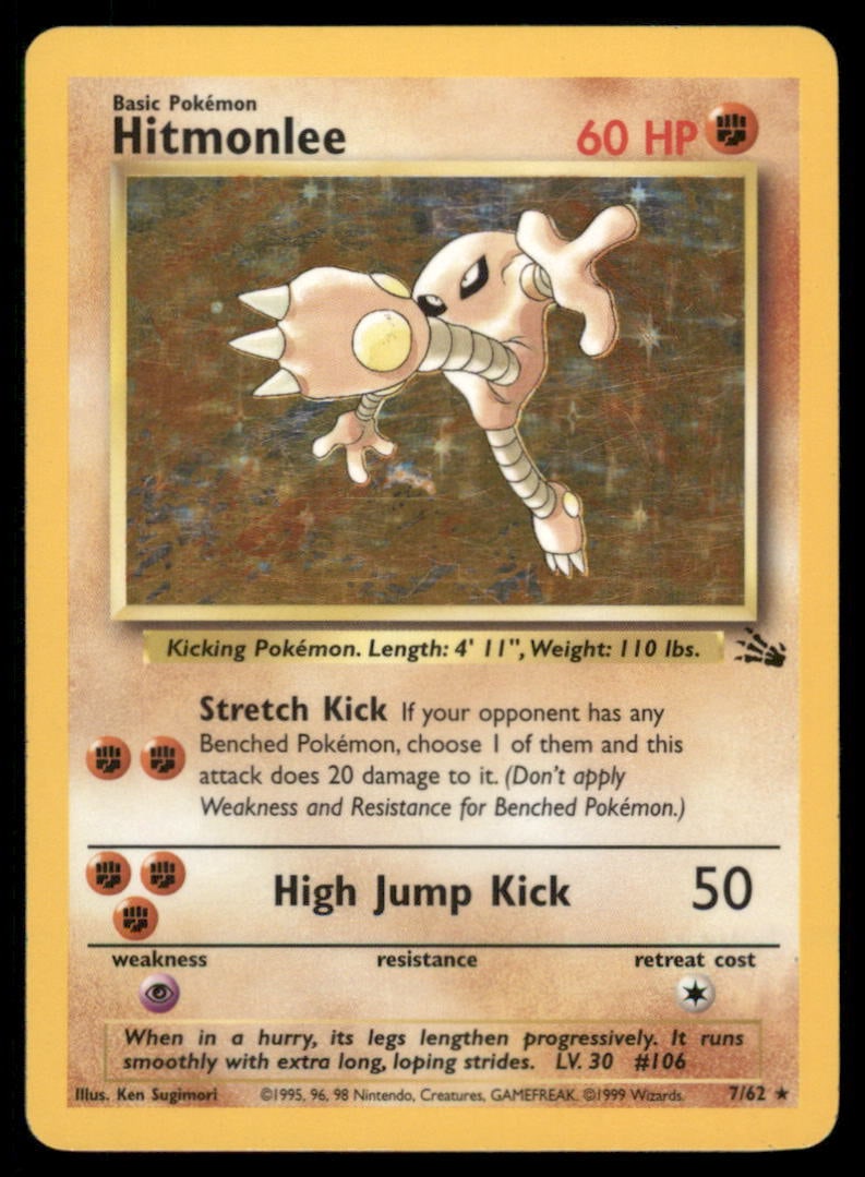 Hitmonlee (7) Fossil #07/62 Holo Pokemon Card: We offer combined shipping on multiple items. Buyers may also arrange their own shipping. LiveShipping is a separate and independent option for shipping that is NOT a part of the auction house or thei