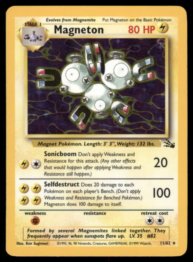 Magneton (11) Fossil #11/62 Holo Pokemon Card: We offer combined shipping on multiple items. Buyers may also arrange their own shipping. LiveShipping is a separate and independent option for shipping that is NOT a part of the auction house or thei
