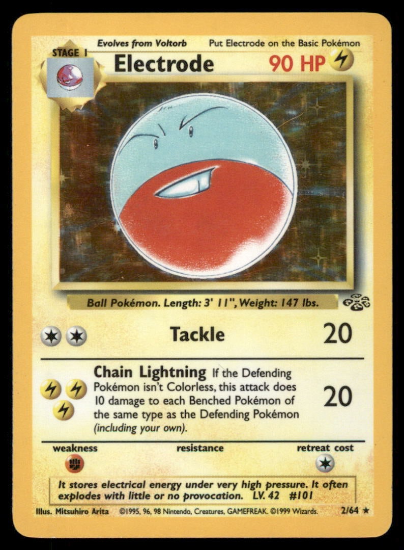 Electrode (2) Jungle #02/64 Holo Pokemon Card: We offer combined shipping on multiple items. Buyers may also arrange their own shipping. LiveShipping is a separate and independent option for shipping that is NOT a part of the auction house or thei