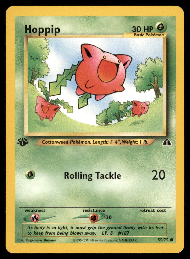 Hoppip Neo Discovery #55/75 1st. ED. Pokemon Card (1 of 2)