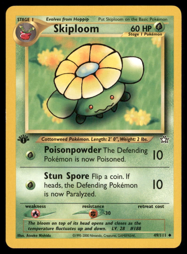 Skiploom Neo Genesis #049/111 1st. ED. Pokemon Card (1 of 2)