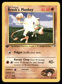 Brock's Mankey (68) Gym Heroes #068/132 1st. ED. Pokemon Card
