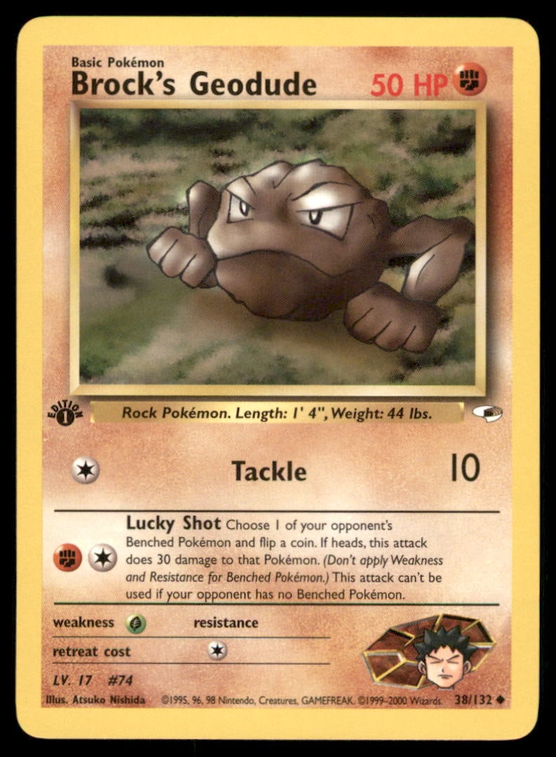 Brock's Geodude (38) Gym Heroes #038/132 1st. ED. Pokemon Card: We offer combined shipping on multiple items. Buyers may also arrange their own shipping. LiveShipping is a separate and independent option for shipping that is NOT a part of the auction house or thei