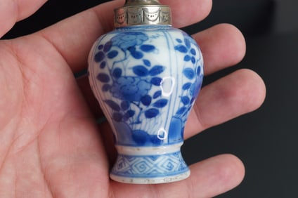 TWO SMALL CHINESE BLUE AND WHITE JARS, KANGXI PERIOD (1661 - 1722)