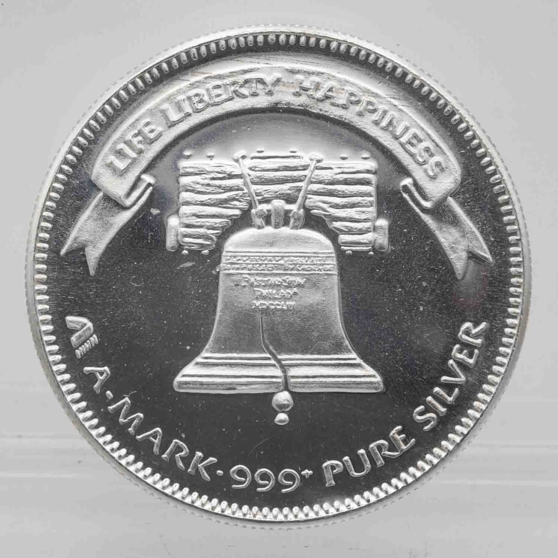 1983 Proof A Mark Liberty Bell 1oz Silver Round (1 of 2)