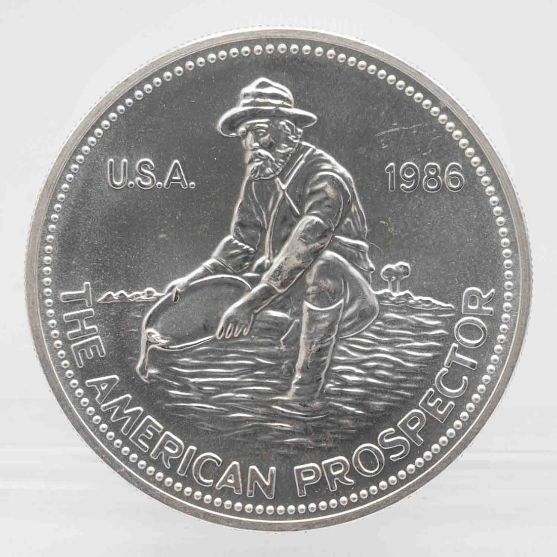 1986 Vintage Engelhard Prospector 1oz Silver Round (1 of 2)