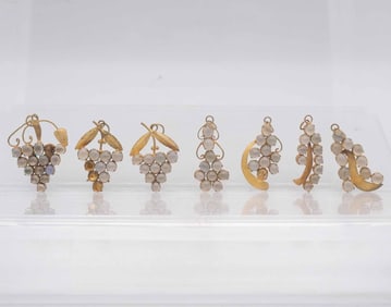 Natural Translucent White Jadeite On Gold Earrings Settings