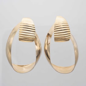 Costume Gold Tone Loop Earrings