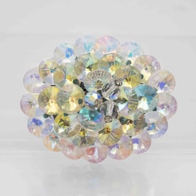 Vintage Aurora Borealis Crystal Cluster Brooch