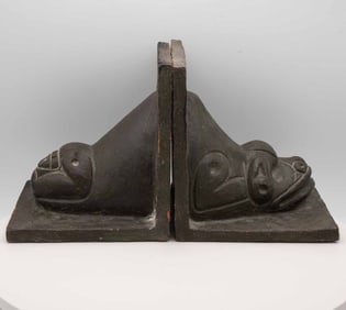 Puerto Rico Porcelain Beast Face Bookends