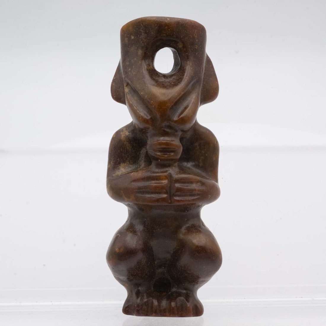 Antique Chinese Hongshan Culture Jade Sun God FIgure: Medium: Jade Size: 3x1.3x1 inches Age/Detail: Antique Chinese Hongshan Culture Condition: great overall, check photo for condition reference Provenance: Collection from Estate in Tribecca Please view 