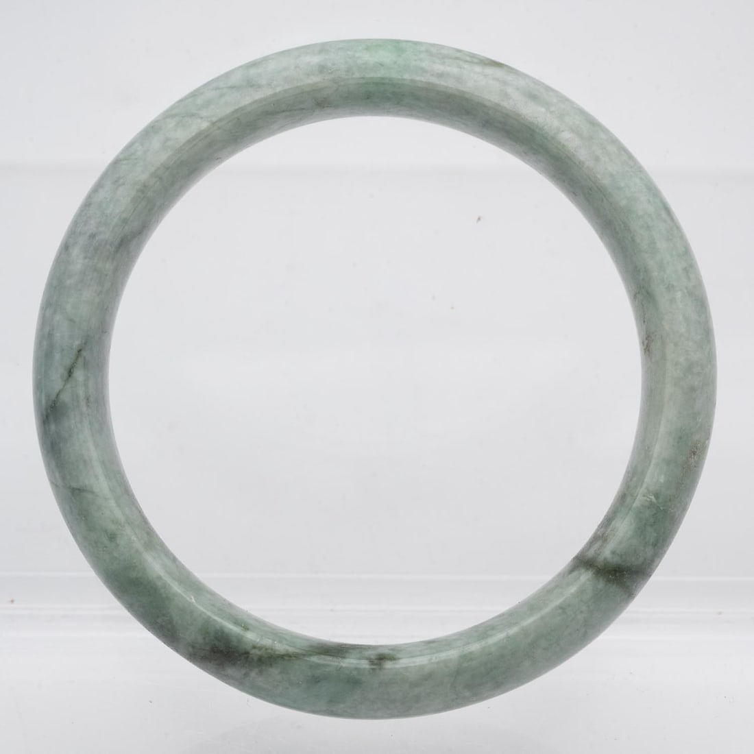 Chinese Jade Bangle: Medium: Jade Size: 2.25 inches inner diameter Age/Detail: Chinese Condition: great overall, check photo for condition reference. Provenance: Collection from Estate in Tribecca Please view all the phot